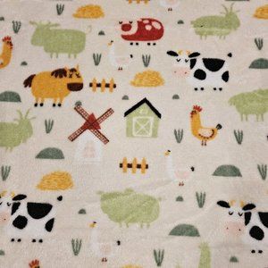 Target Farm Animals‎ Baby Blanket Plush Unisex Cream Sutton Homes Tractor